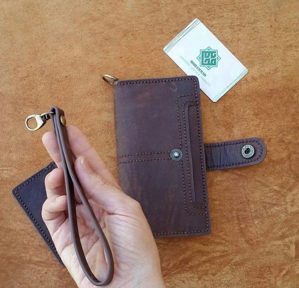 کیف موبایل مدل GALAXY NOTE10 PLUS چرم طبیعی دستدوز کد محصول:O2