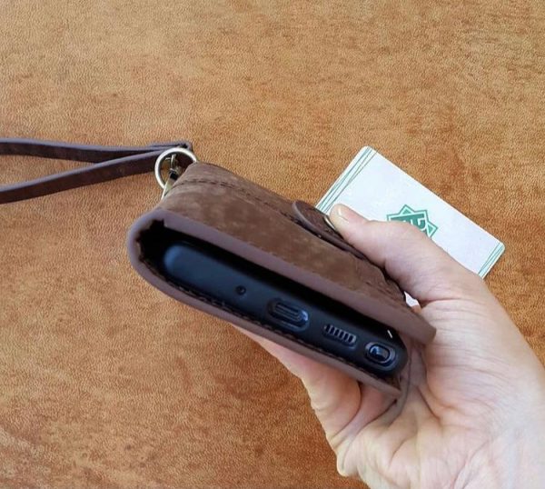 کیف موبایل مدل GALAXY NOTE10 PLUS چرم طبیعی دستدوز کد محصول:O2