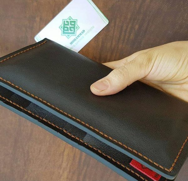 کیف پول موبایل (دو لَت) چرم طبیعی دستدوز کد محصول: m1