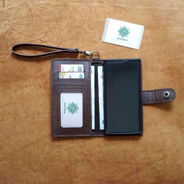 کیف موبایل مدل GALAXY NOTE10 PLUS چرم طبیعی دستدوز کد محصول:O2