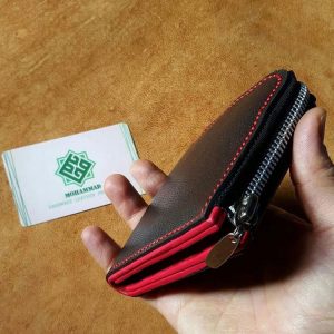 کیف پول دور زیپ چرم طبیعی دستدوز کد محصول:M9